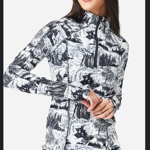 Obermeyer ¼ Zip Discover top Cabin Skiing Winter Baselayer Novelty Mountain Ski